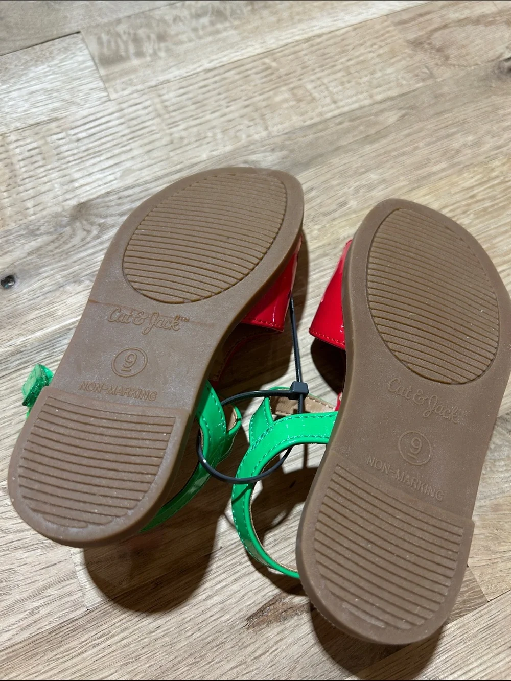 Cat & Jack Red and Green Strawberry-Inspired Kids Sandals